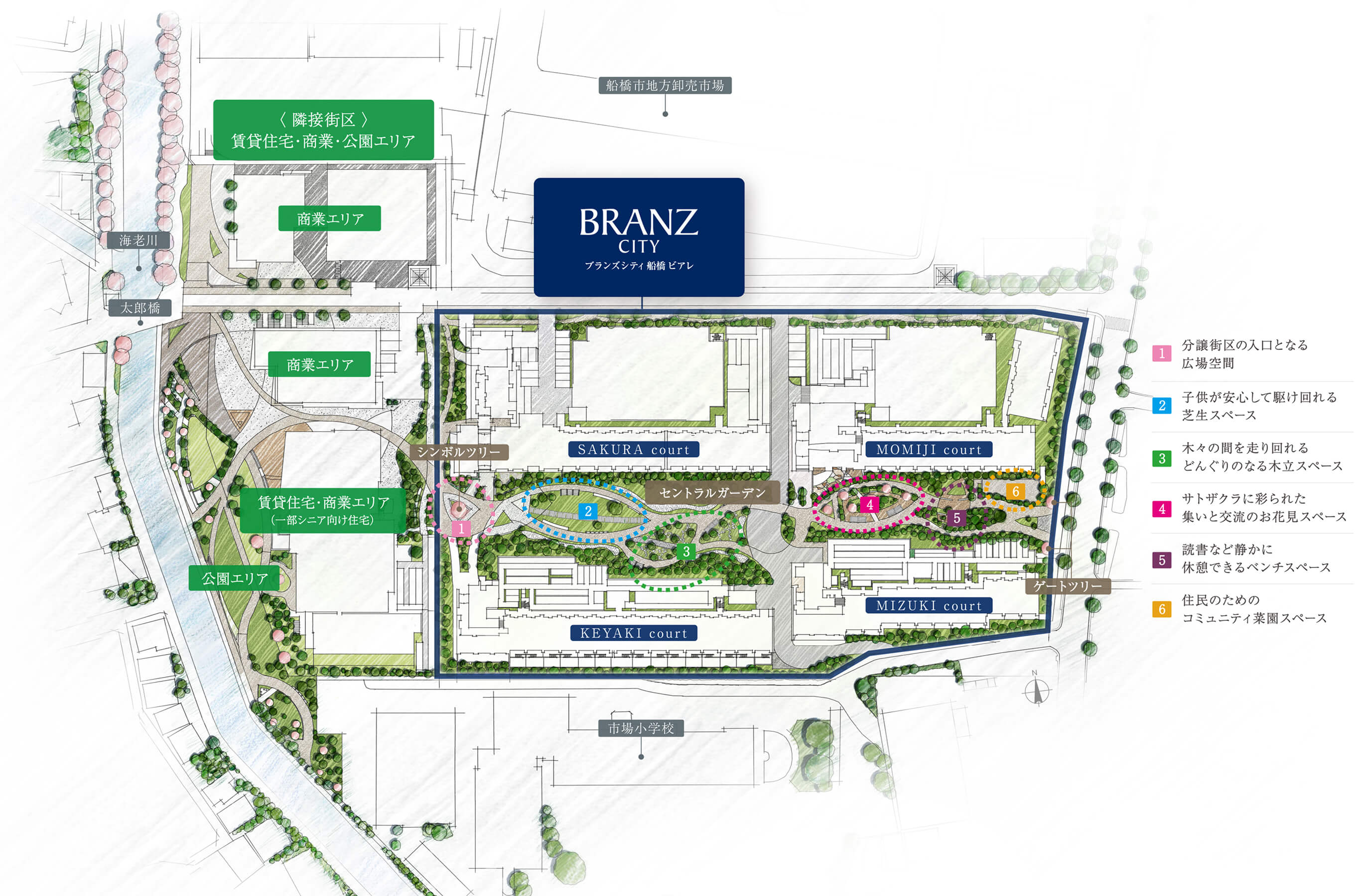 「GREEN SHIP TOWN FUNABASHI」敷地配置イラスト