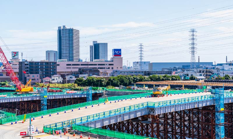 土地区画整理事業工事現場風景／2023年10月撮影