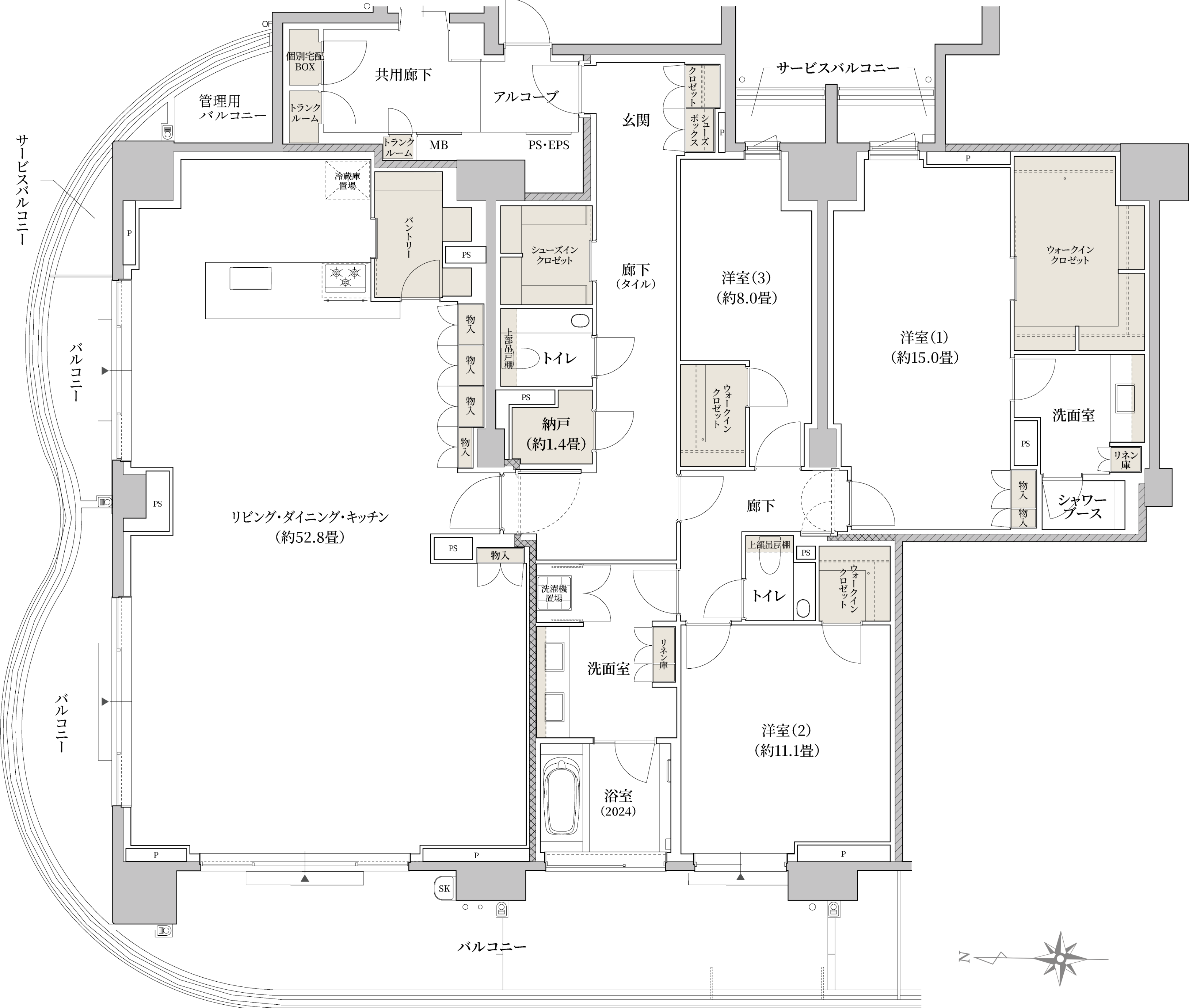 SF TYPE 3LDK+3WIC+SIC+N 住居専有面積／227.68㎡ VIEW DETAIL