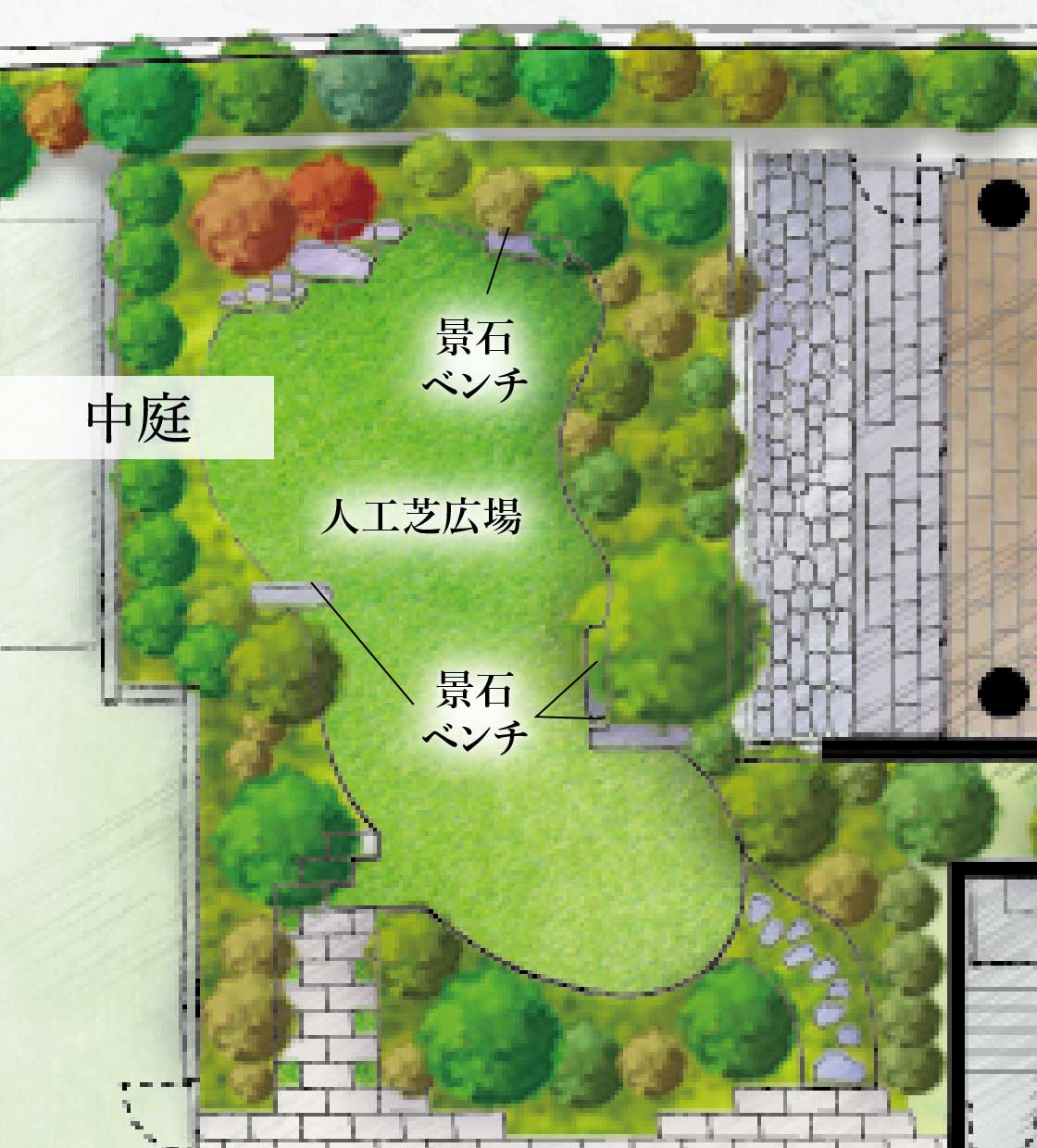 中庭配置イラスト