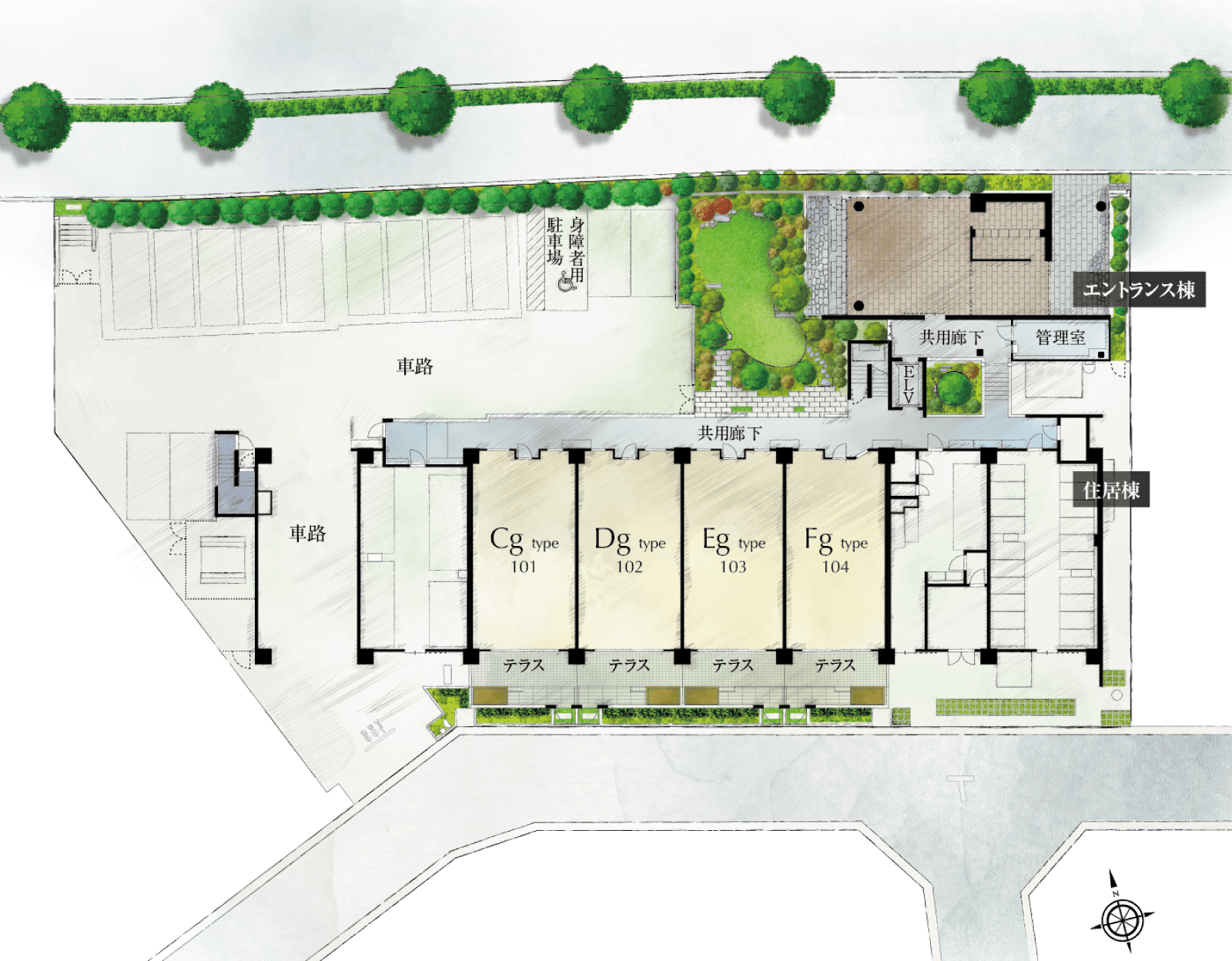 敷地配置イラスト