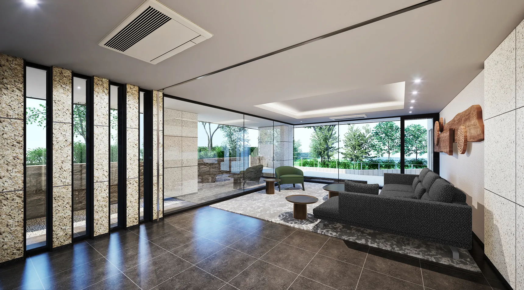 ブランズ西小山のエントランスラウンジ完成予想CGです。