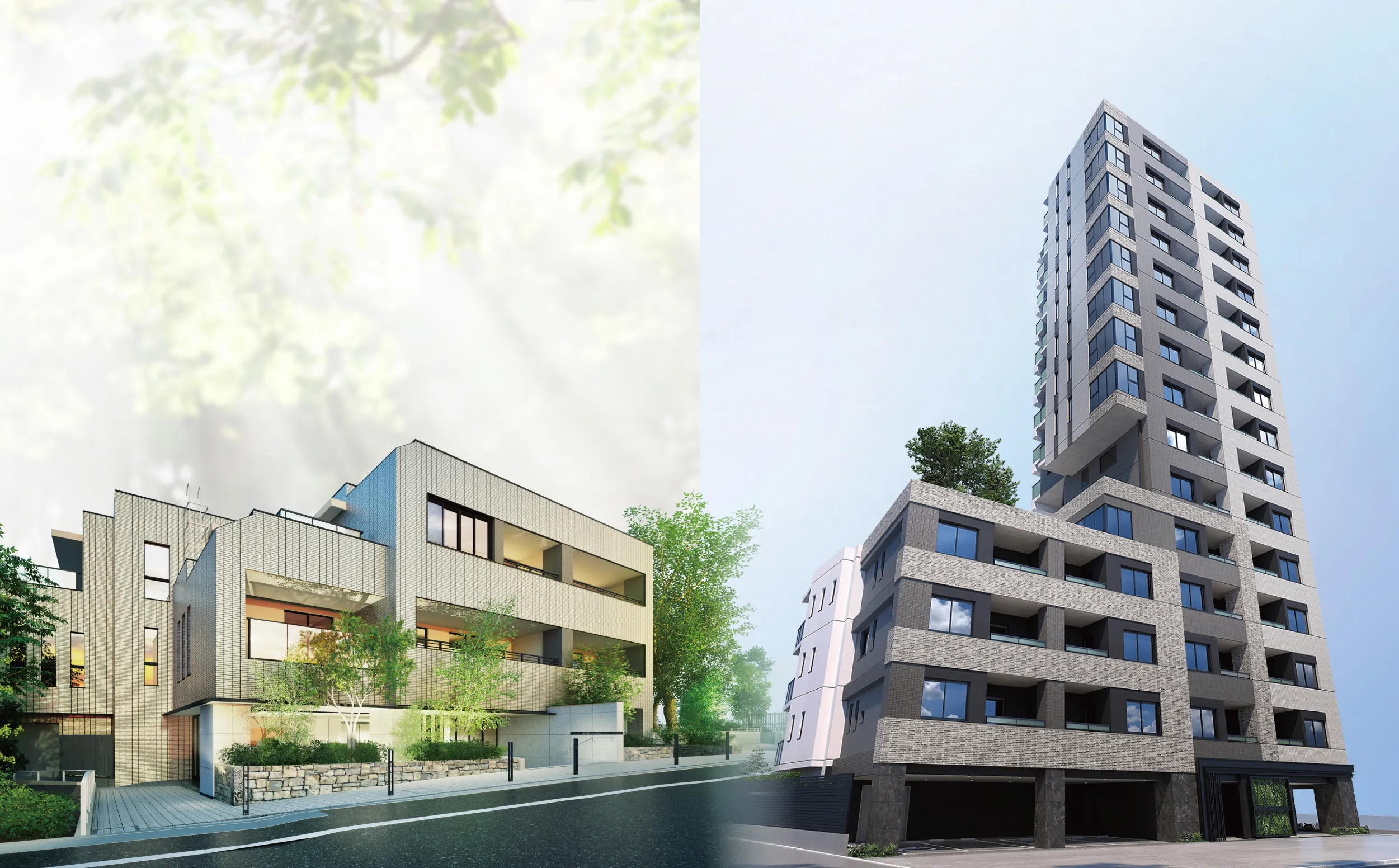 ブランズ西小山・ブランズ武蔵小山の外観完成予想CGです。