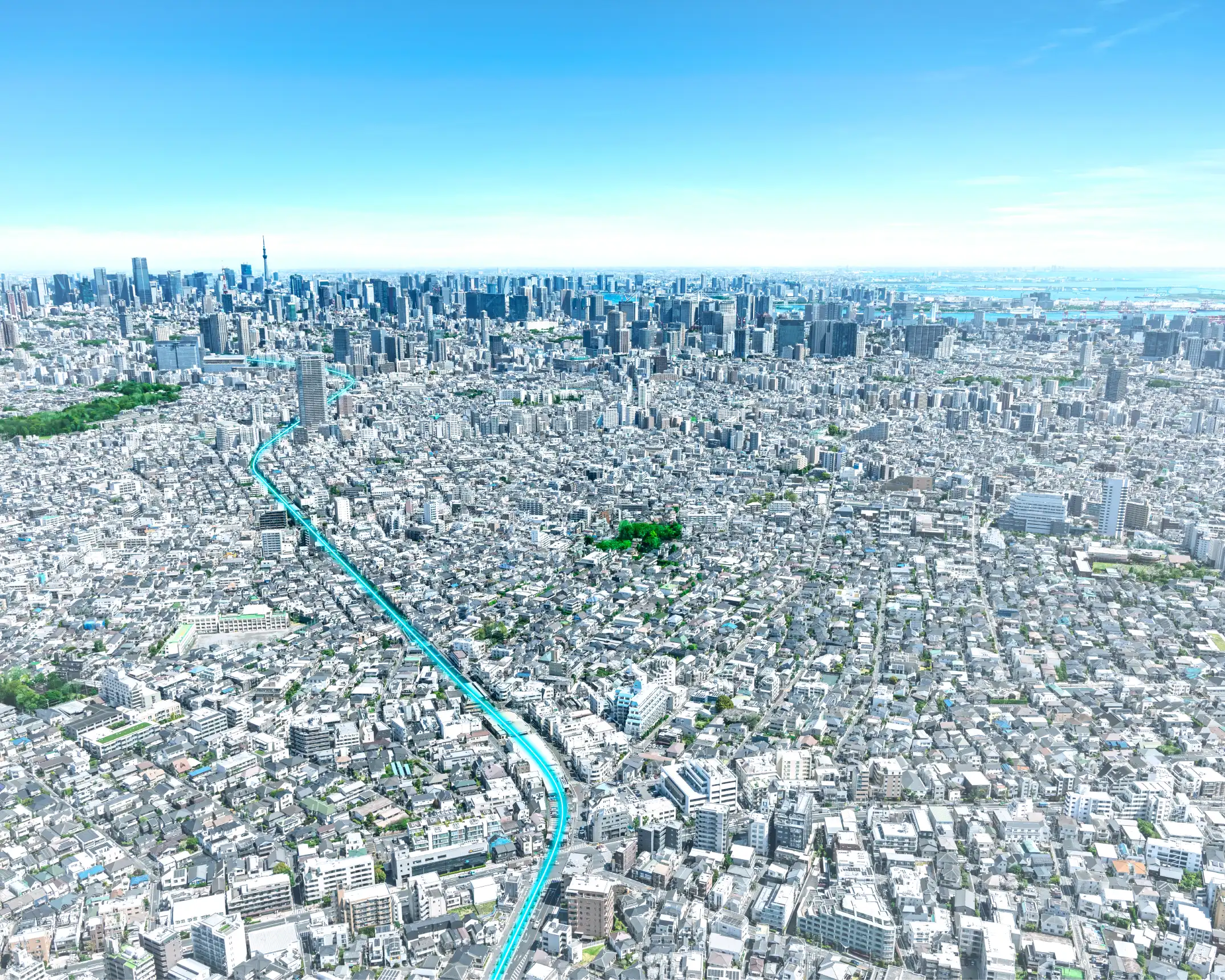現地周辺の空撮