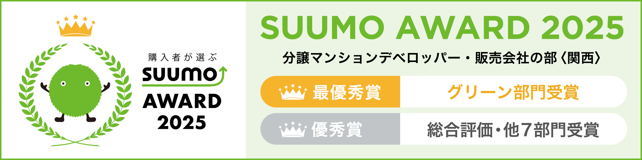 SUUMO AWARD 2025 関西圏 受賞