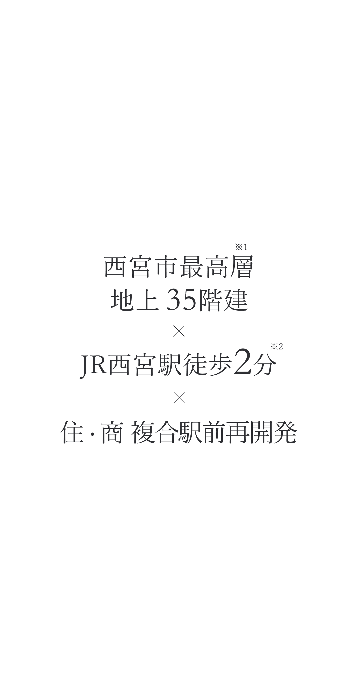 西宮市最高層 地上 35階建×新たな時代が幕を開ける、空前の西宮へ。×住・商複合駅前再開発