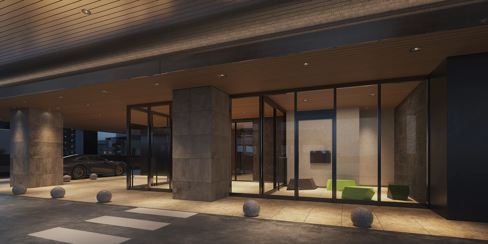 image photoウェイティングラウンジ＆コーチエントランス（車寄）完成予想CG