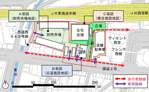 再開発事業の配置計画
