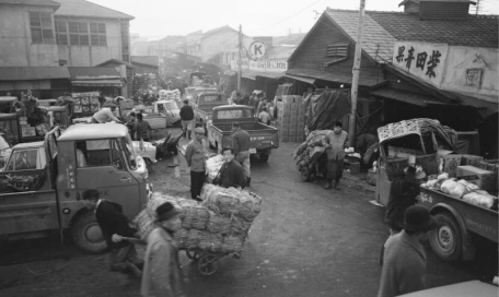 1963年頃の西宮東地方卸売市場（現在の西宮地方卸売市場周辺）