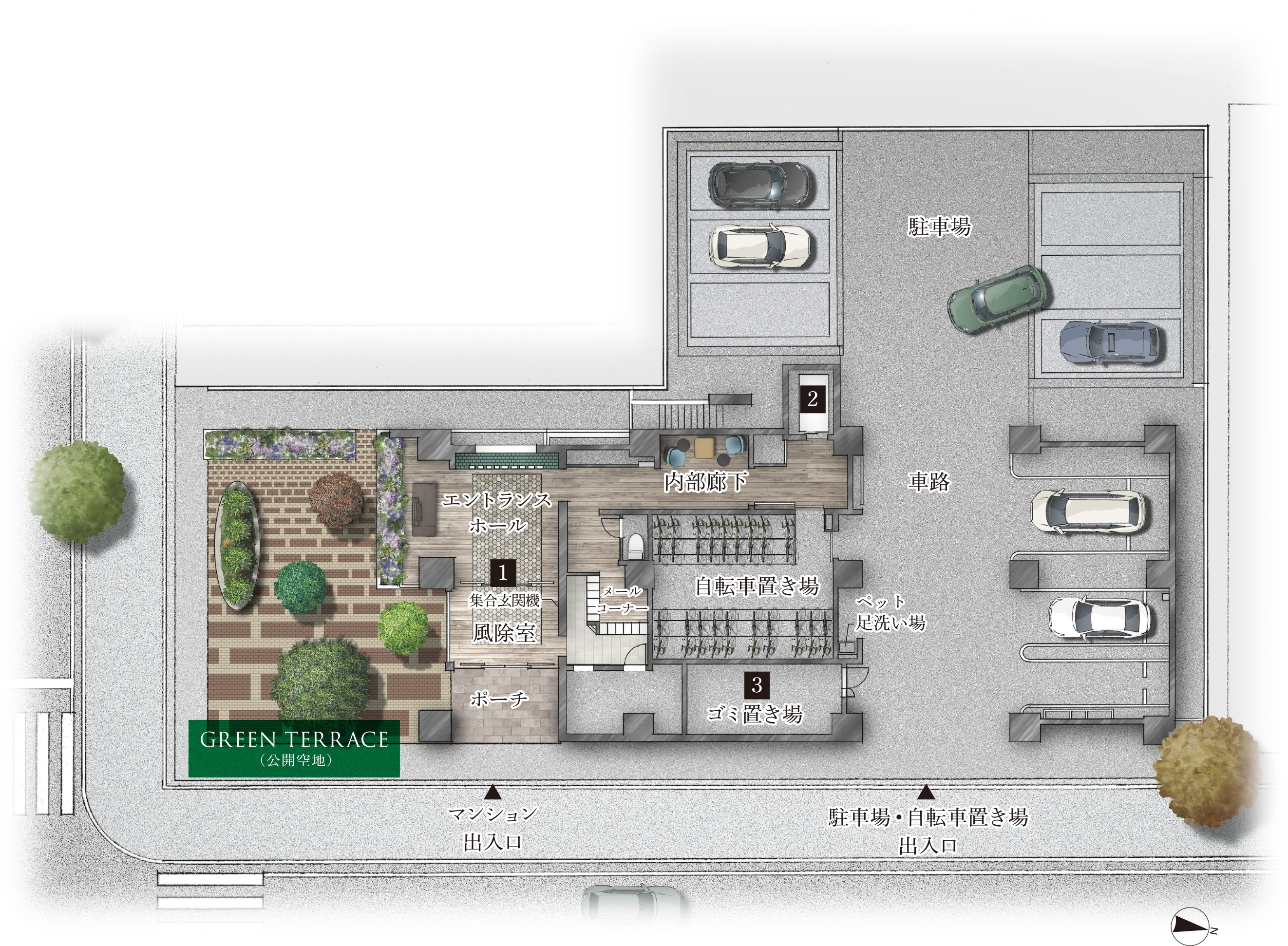 敷地配置イラスト