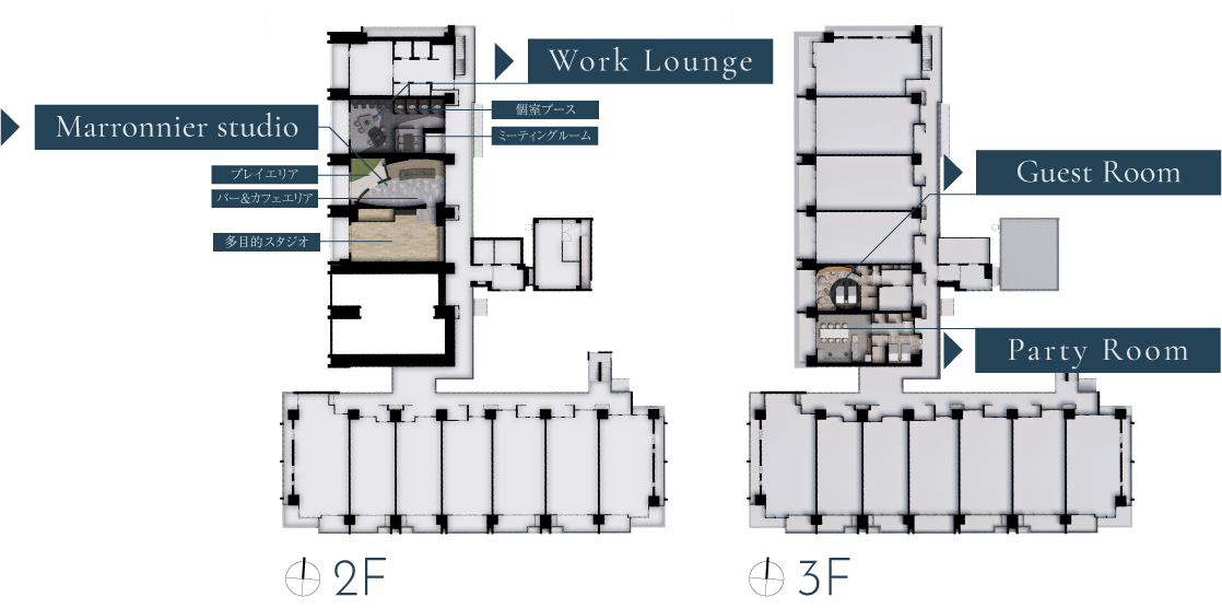 フロア概念図（2F・3F）