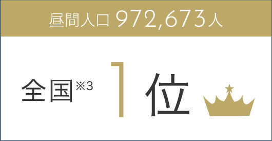昼間人口 972,673人全国1位※3