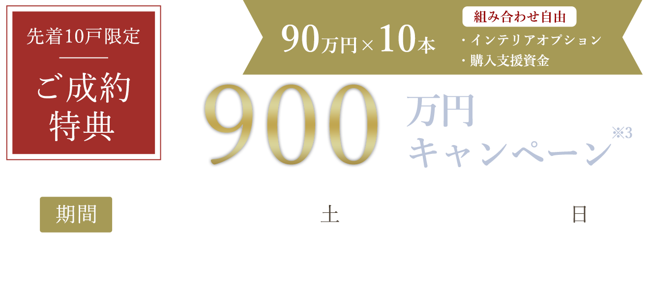 先着10戸限定 ご成約特典