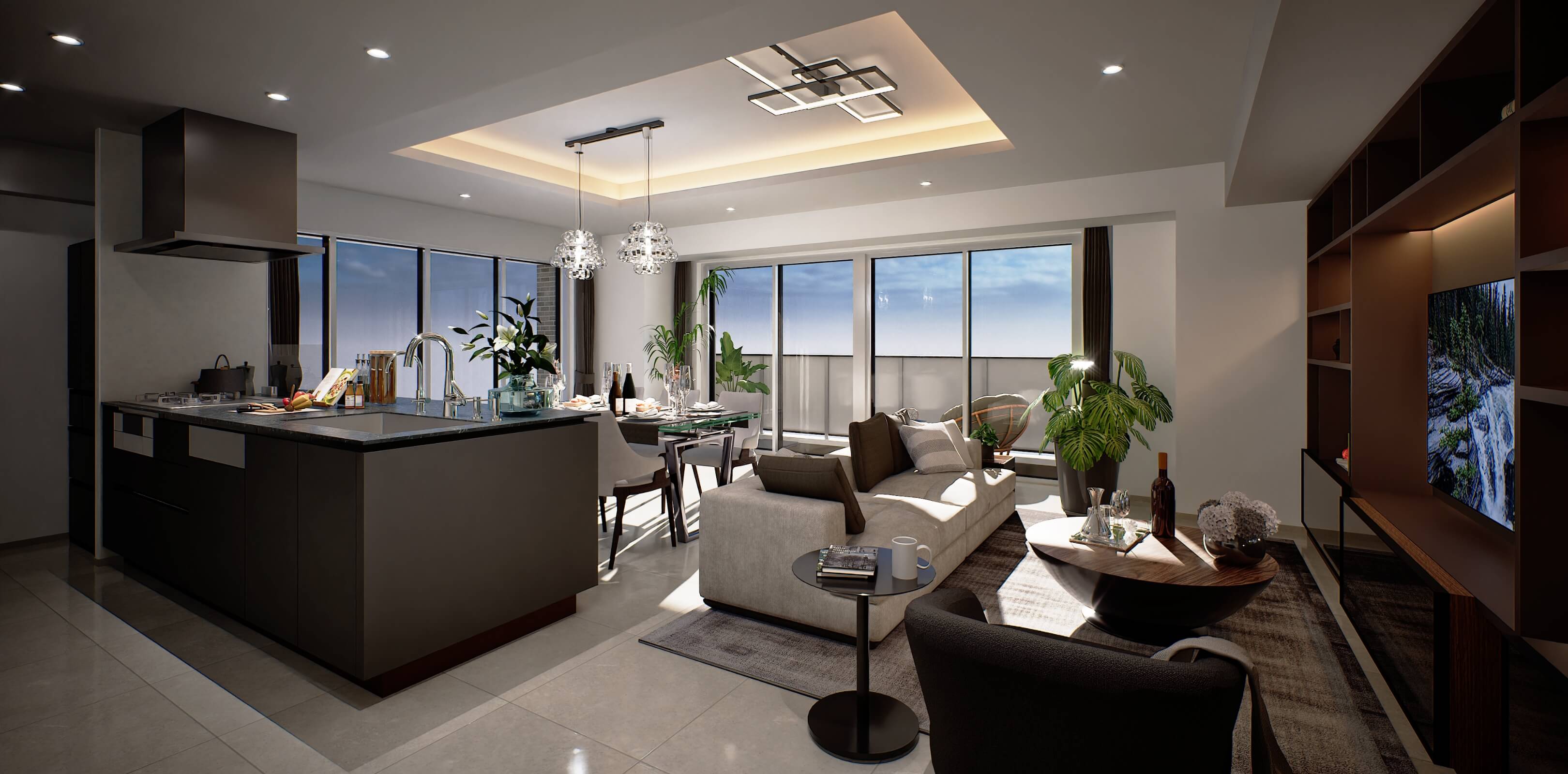 M2タイプ リビング・ダイニング完成予想CG