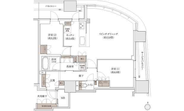 Dタイプの間取り図