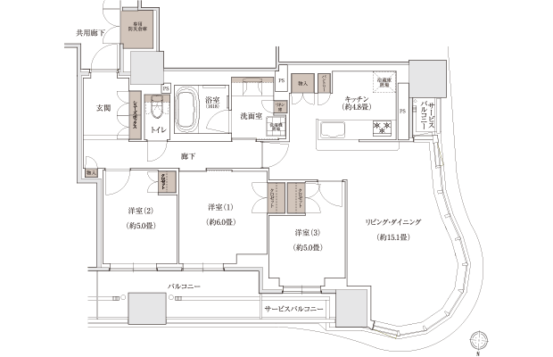 Gタイプの間取り図