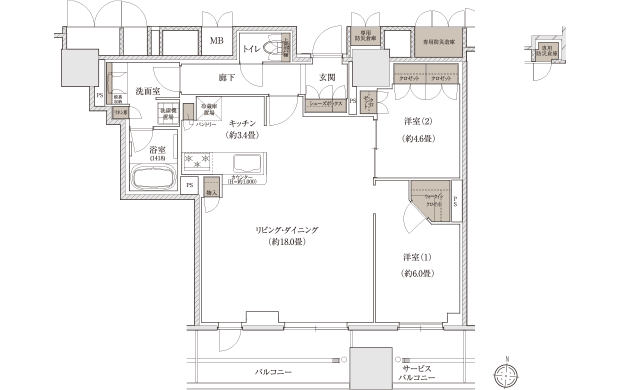 N’タイプ の間取り図