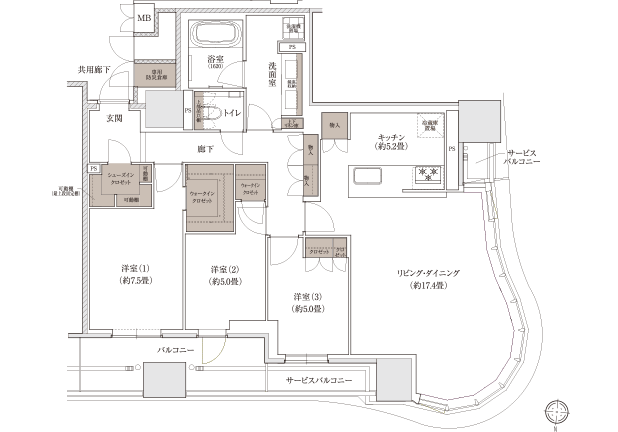 P-Gタイプの間取り図