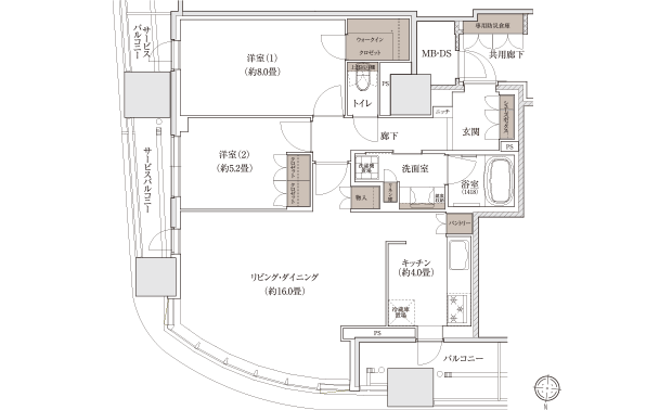 Qタイプの間取り図