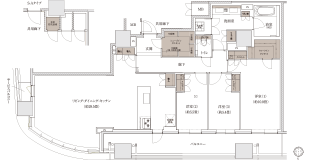 S-Dタイプの間取り図