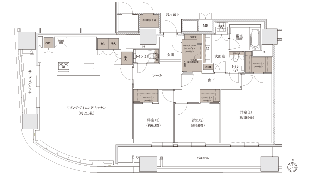 S-Fタイプの間取り図
