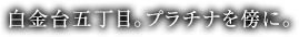 白金台五丁目。プラチナを傍に。